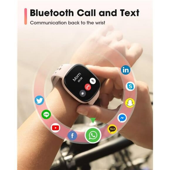 Smart Watch Call Text Heart Rate Sleep Tracker Waterproof iPhone Android 3 Bands - Picture 3 of 7